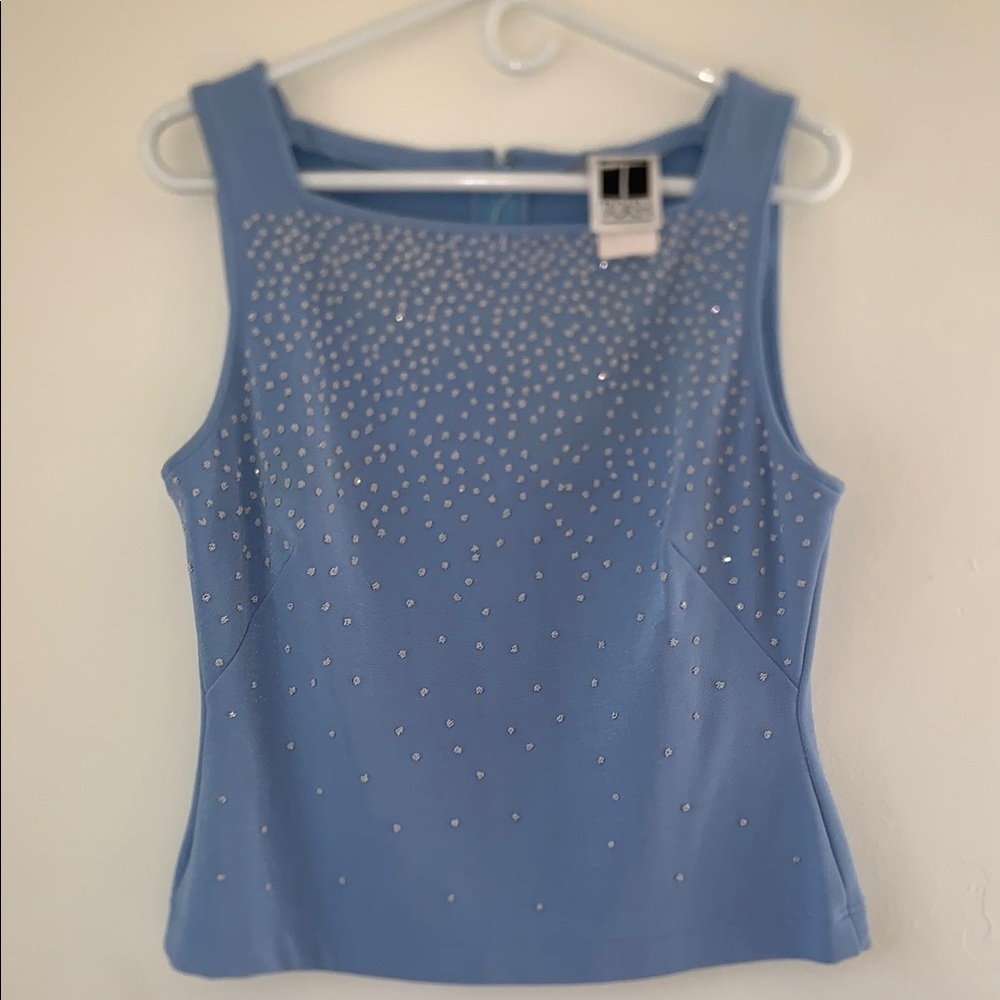 Elegant Blue Sleeveless *beaded* Top